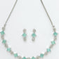 NVR Women Silver Plated & Blue Cz Stone Handcrafted Jewellery Set - Swadesiicart