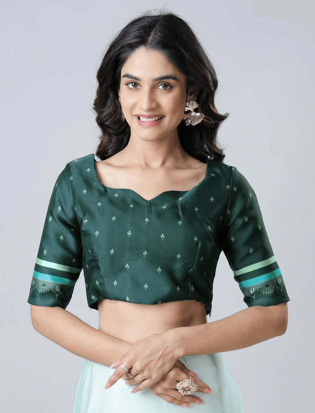 Vastranavya Electric Blue Mandalaa Print Freehand Ready to Wear Saree | Swadesiicart