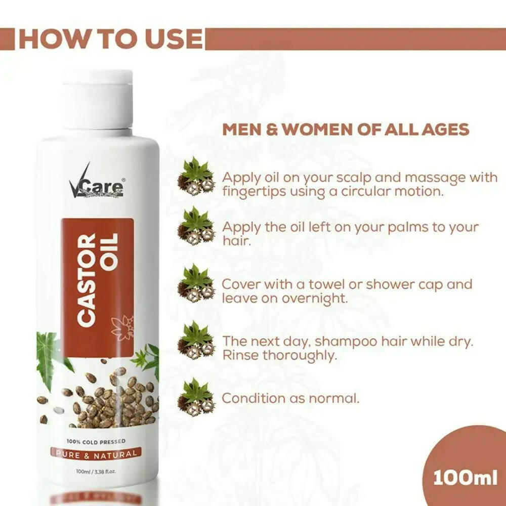 VCare Castor Oil For Hair - Swadesiicart