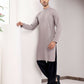 Grey Viscose Designer Chikankari Embroidery Work Men's Kurta - Mahotsav | Swadesiicart