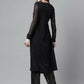 FIORRA Women's Black Poly Crepe A-Line Kurta Set - Swadesiicart