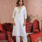 Ethnic Festive Wear Viscose blend Off White Stitched Suit With Dupatta - Tanisha | Swadesiicart