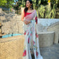 Vamsee Snehal White Georgette Saree - Swadesiicart