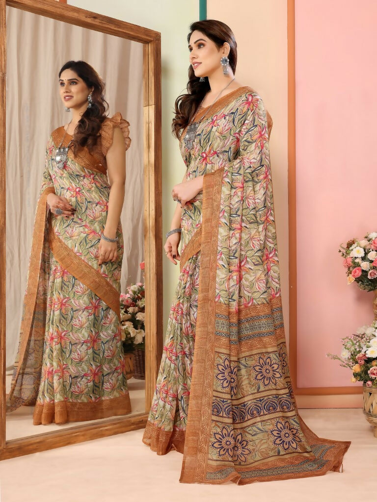 Partywear Designer Coffee Kota Doriya Fancy Saree - Dyuti | Swadesiicart