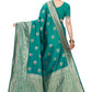 Vamika Banarasi Jacquard Weaving Green Saree (Siri Green) | Swadesiicart