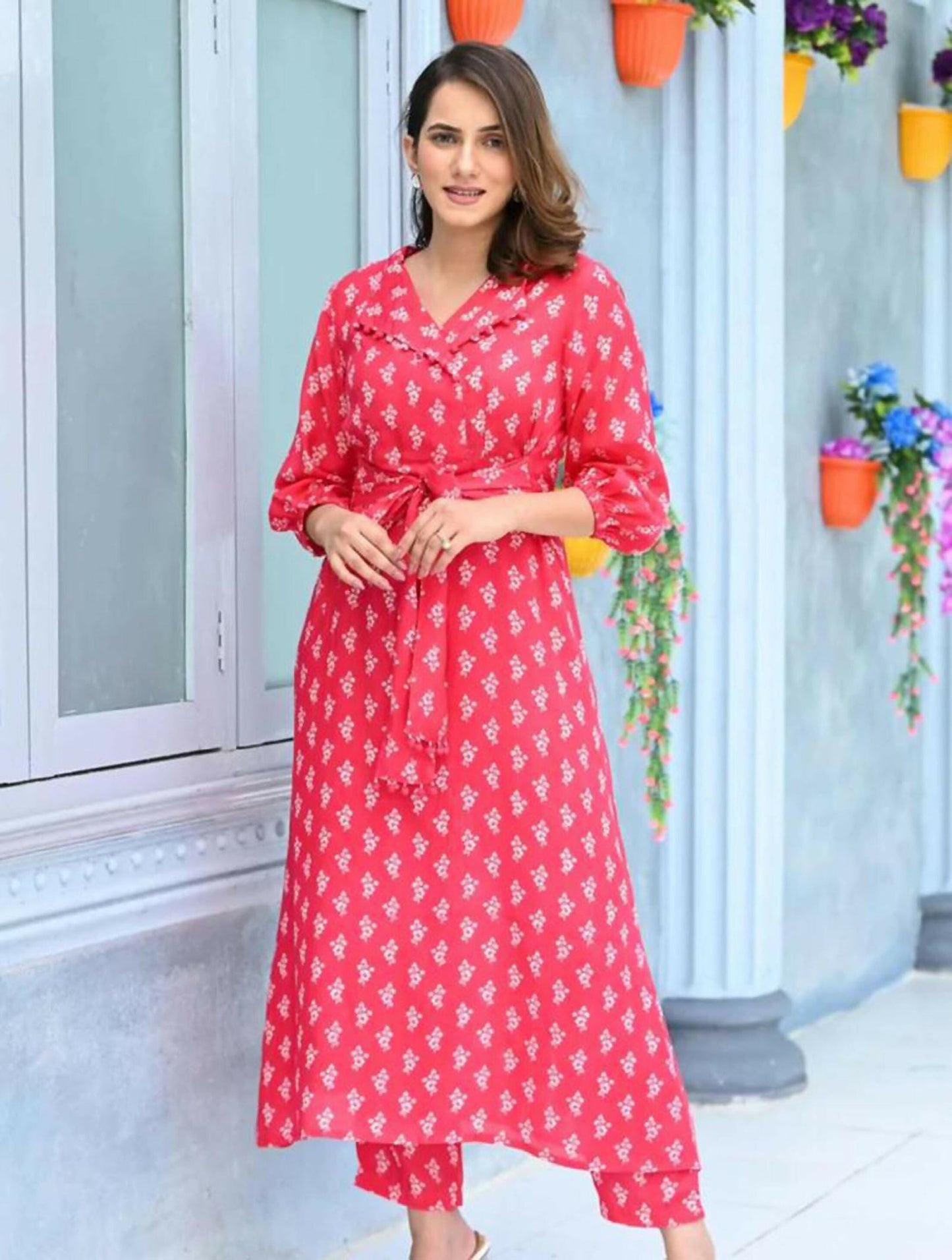 Jyoti Fashion Women's Pink Pure Muslin Heavy Digital Printed Kurta Pant Set | Swadesiicart