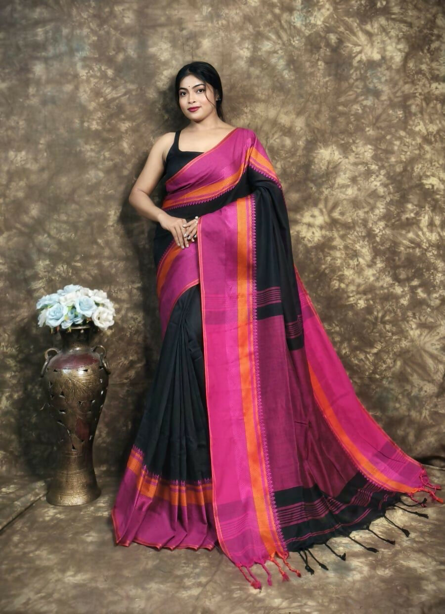 Exclusive Collection Block Print Pure Cotton Handloom Gorgeous Saree - Swadesiicart