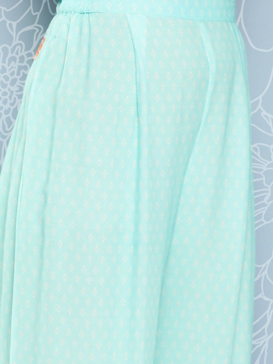 Ahalyaa Women's Traditional wear Co-ords - Blue - Swadesiicart