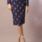 Myshka Women's Navy Blue Printed Round Neck Party Top With Skirt Co-ord set - Swadesiicart