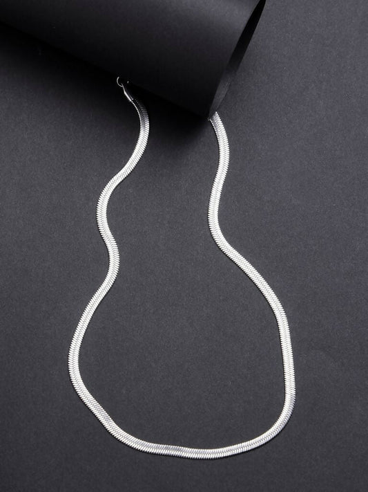 NVR Women's Silver-Toned German Silver Oxidised Chain - Swadesiicart