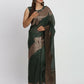 Shree Shyam Fashion Linen Cotton Dark Green Saree