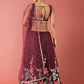 House of Panchhi Burgundy Net Multi colour Thread & Sequinse Work Lehenga & Blouse, Dupatta | Swadesiicart