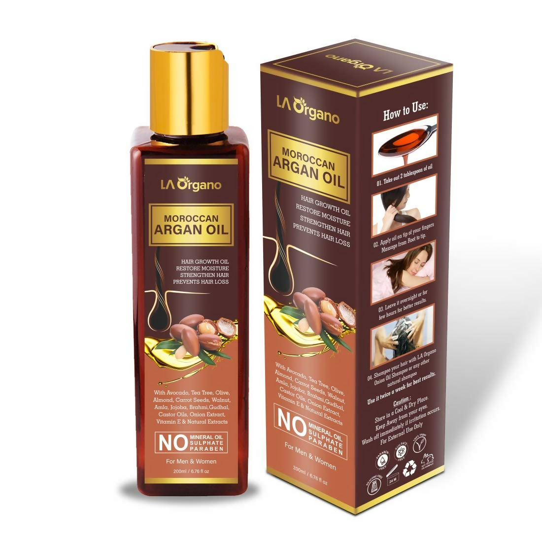 LA Organo Moroccan Argan Hair Oil | Swadesiicart
