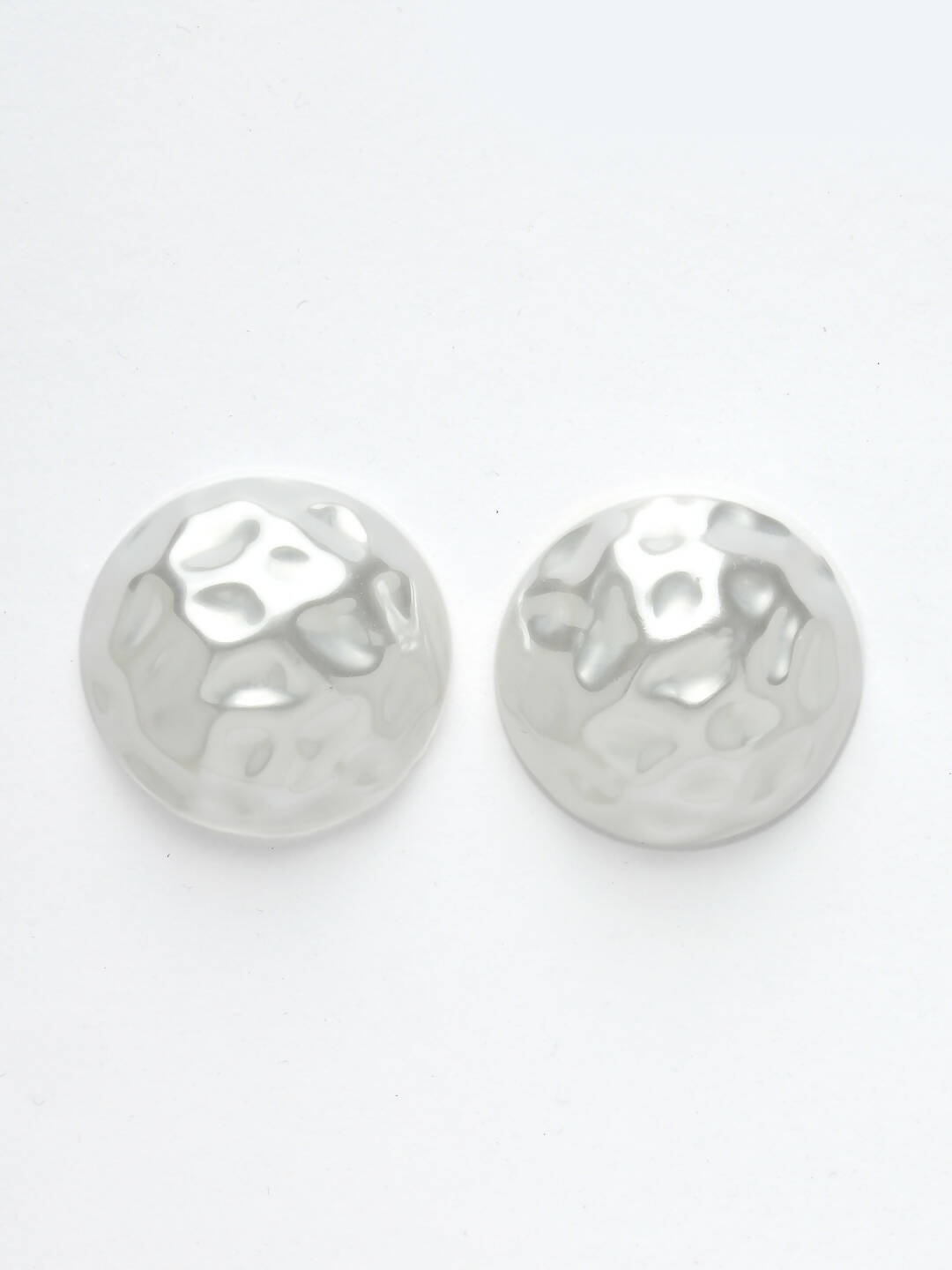 NVR Women's White Color Moon Stud Earrings | Swadesiicart