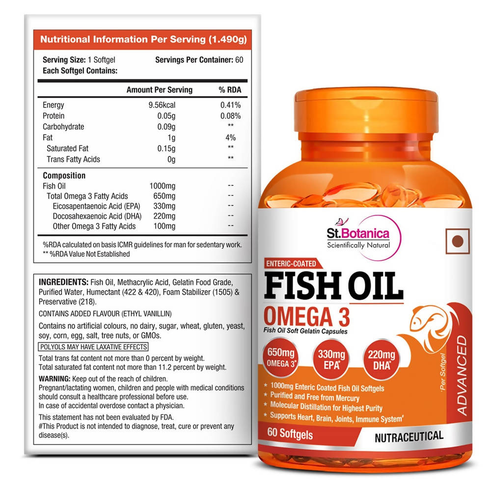 St.Botanica Fish Oil Omega 3 Capsules | Swadesiicart