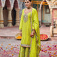 Anaita Lime Yellow Premium Embroidery Dhaga Sequin Work Ready Made Suit