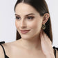 NVR Women Gold-Polished Contemporary Half Hoop Earrings - NR Retail-NVR