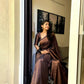 DEIANA'S Beautiful Designer Golden zari Soft Lichi Silk Saree - Black - Swadesiicart