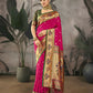 Vishnu Weaves Women's Rani Paithani Silk Saree with Blouse - Swadesiicart