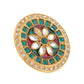 NVR Women's Traditional Kundan Meenakari Gold-Polished Ajustable Finger Ring | Swadesiicart