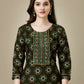 Jyoti Fashion Women's Dark Coffee Rayon Embroidered Kurta Pant Set | Swadesiicart