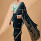Blue Muslin Embroidered Saree with Unstitched Blouse Piece - Satya