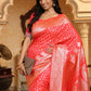 Astita Banarasi Silk Pink Saree | Swadesiicart