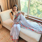 Vamsee Sandhya Grey Georgette Saree - Swadesiicart