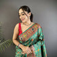 Joban Fashion Green Banarasi Soft Silk Woven Saree | Swadesiicart