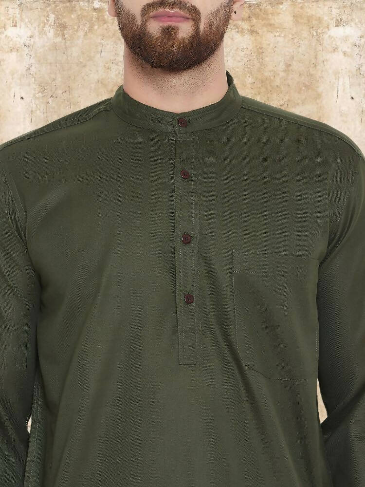 Even Apparels Pure Cotton Green Kurta - Green | Swadesiicart