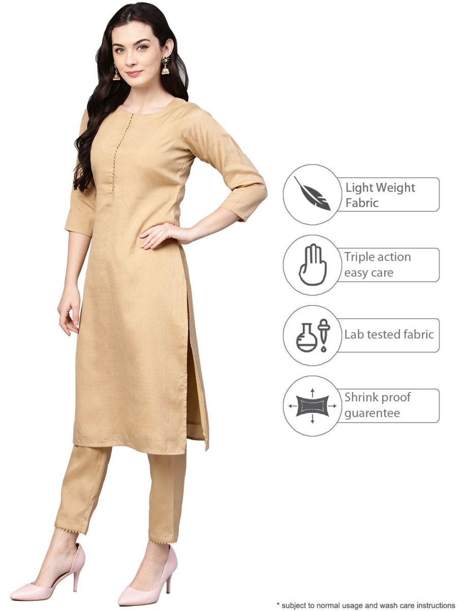 Ahalyaa Women's Faux Silk Kurta Pant Set with Traditional Bandhini Print Dupatta | Swadesiicart