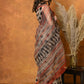 Very Much Indian Handblock Printed Cotton Saree With Natural Dyes - White | Swadesiicart