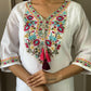 Partywear Designer Chanderi With Cotton Lining White Stitched Suit With Dupatta - Tanisha | Swadesiicart