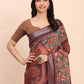 Shree Shyam Fashion Linen Cotton Brown Saree