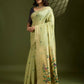 Vishnu Weaves Women's Pista Muga Cotton Thread Woven Butti with Blouse - Swadesiicart