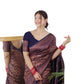 Vamika Weaving Banarasi Jacquard navy Kanjivaram Saree | Swadesiicart
