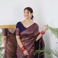 Vamika Weaving Banarasi Jacquard navy Kanjivaram Saree | Swadesiicart
