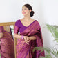 Vamika Weaving Banarasi Jacquard Purple Kanjivaram Saree | Swadesiicart