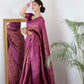 Vamika Weaving Banarasi Jacquard Purple Kanjivaram Saree | Swadesiicart
