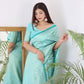 Vamika Weaving Banarasi Jacquard rama Kanjivaram Saree | Swadesiicart