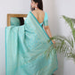 Vamika Weaving Banarasi Jacquard rama Kanjivaram Saree | Swadesiicart