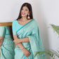 Vamika Weaving Banarasi Jacquard rama Kanjivaram Saree | Swadesiicart