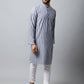 Even Apparels Blue Color Pure Cotton Men's Kurta With Band Collar (STR1168) | Swadesiicart
