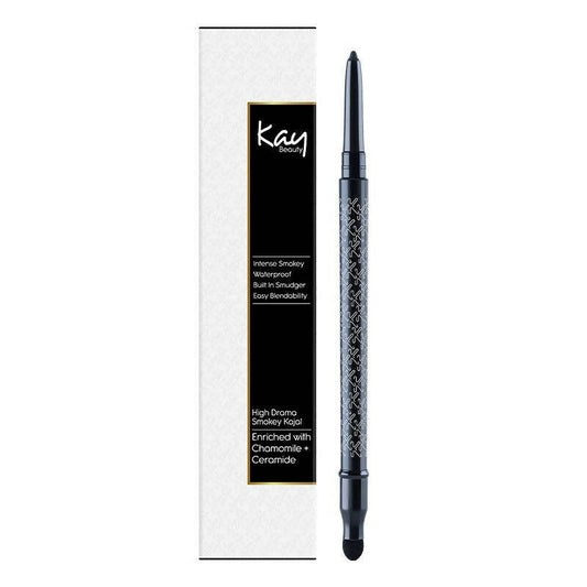 Kay Beauty By Katrina Kaif Waterproof Smokey Kajal with Smudger - Raven Hue | Swadesiicart