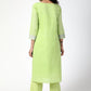 trueBrowns Green Silver Laced Kurta-Pant | Swadesiicart