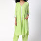 trueBrowns Green Silver Laced Kurta- Ruffled Pant | Swadesiicart