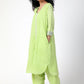 trueBrowns Green Silver Laced Kurta- Ruffled Pant | Swadesiicart
