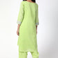 trueBrowns Green Silver Laced Kurta- Ruffled Pant | Swadesiicart