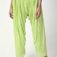 trueBrowns Green Silver Laced Kurta- Ruffled Pant | Swadesiicart