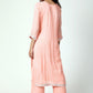 trueBrowns Peach Gota Slit Kurta-Pant-Dupatta | Swadesiicart